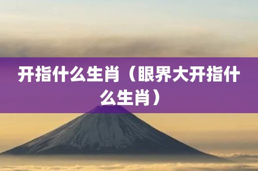 开指什么生肖（眼界大开指什么生肖）