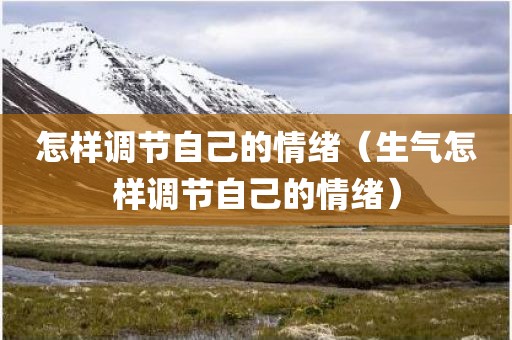 怎样调节自己的情绪（生气怎样调节自己的情绪）