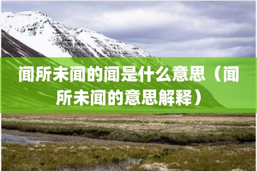 闻所未闻的闻是什么意思（闻所未闻的意思解释）