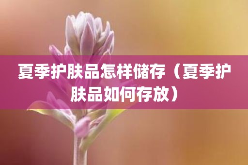 夏季护肤品怎样储存（夏季护肤品如何存放）