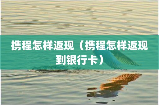 携程怎样返现(携程怎样返现到银行卡)