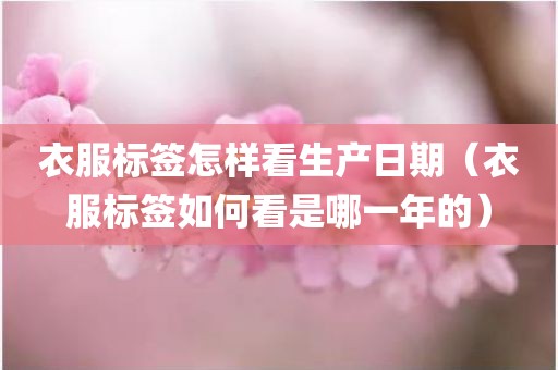 衣服标签怎样看生产日期（衣服标签如何看是哪一年的）