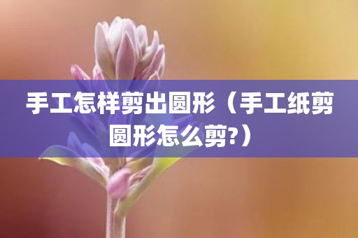 手工怎样剪出圆形（手工纸剪圆形怎么剪?）