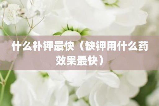 什么补钾最快（缺钾用什么药效果最快）