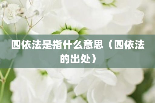 四依法是指什么意思（四依法的出处）