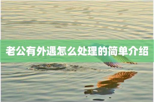 老公有外遇怎么处理的简单介绍