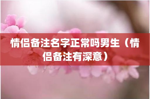 情侣备注名字正常吗男生（情侣备注有深意）
