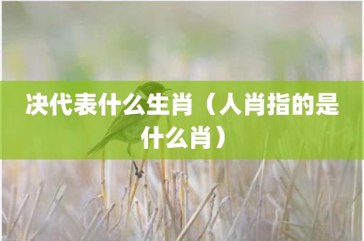 决代表什么生肖（人肖指的是什么肖）