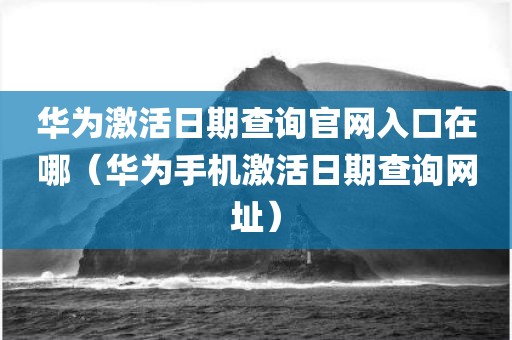 华为激活日期查询官网入口在哪(华为手机激活日期查询网址)