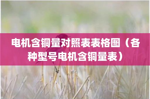 电机含铜量对照表表格图（各种型号电机含铜量表）