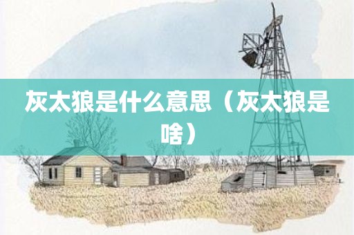 灰太狼是什么意思（灰太狼是啥）