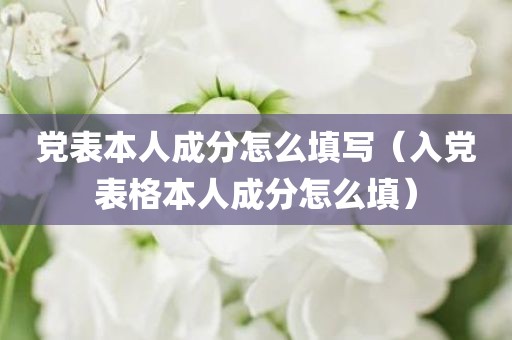 党表本人成分怎么填写（入党表格本人成分怎么填）