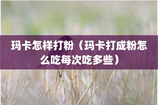 玛卡怎样打粉（玛卡打成粉怎么吃每次吃多些）