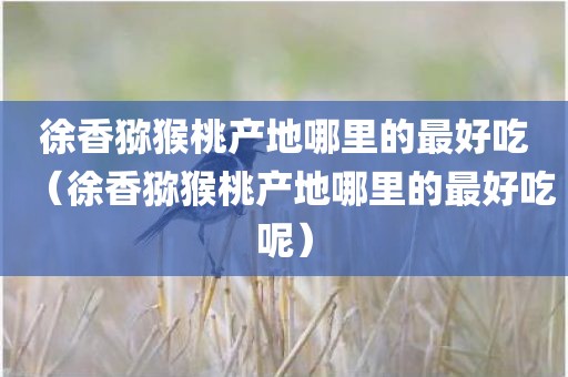 徐香猕猴桃产地哪里的最好吃（徐香猕猴桃产地哪里的最好吃呢）