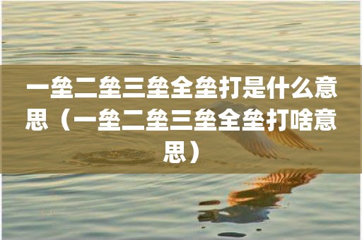 一垒二垒三垒全垒打是什么意思（一垒二垒三垒全垒打啥意思）