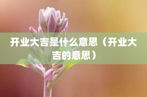 开业大吉是什么意思（开业大吉的意思）