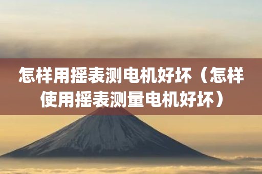 怎样用摇表测电机好坏（怎样使用摇表测量电机好坏）
