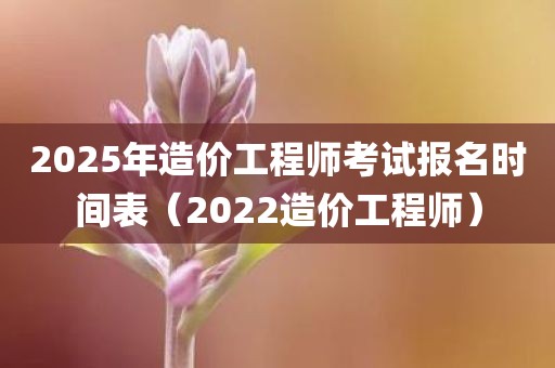 2025年造价工程师考试报名时间表（2022造价工程师）