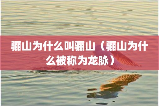 骊山为什么叫骊山（骊山为什么被称为龙脉）