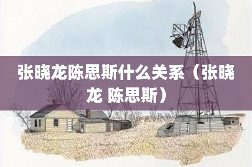 张晓龙陈思斯什么关系（张晓龙 陈思斯）
