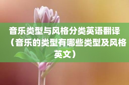 音乐类型与风格分类英语翻译(音乐的类型有哪些类型及风格英文)