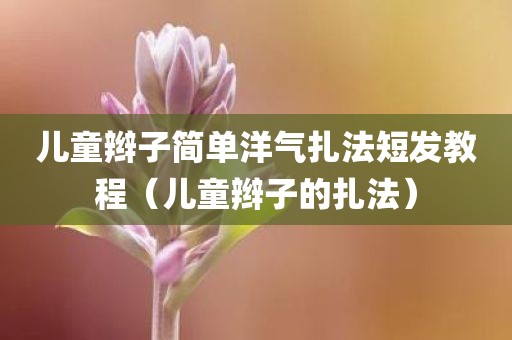 儿童辫子简单洋气扎法短发教程（儿童辫子的扎法）