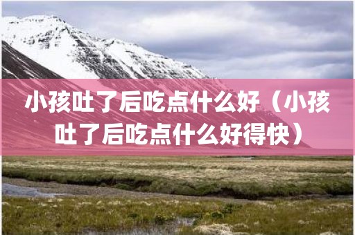 小孩吐了后吃点什么好（小孩吐了后吃点什么好得快）