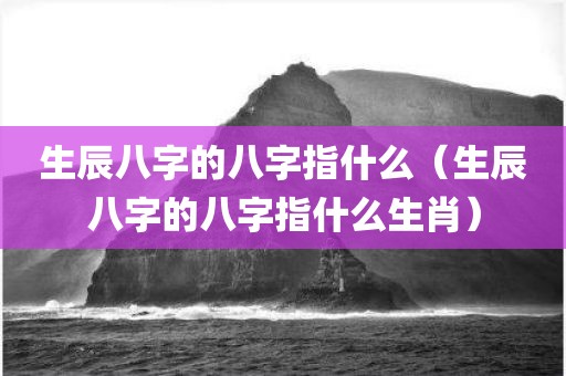 生辰八字的八字指什么（生辰八字的八字指什么生肖）