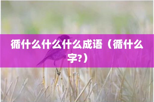 循什么什么什么成语（循什么字?）