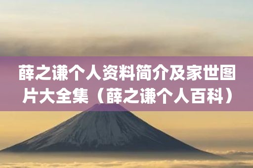 薛之谦个人资料简介及家世图片大全集（薛之谦个人百科）