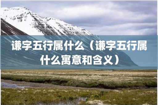 谦字五行属什么（谦字五行属什么寓意和含义）