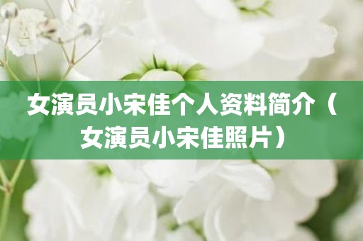 女演员小宋佳个人资料简介（女演员小宋佳照片）