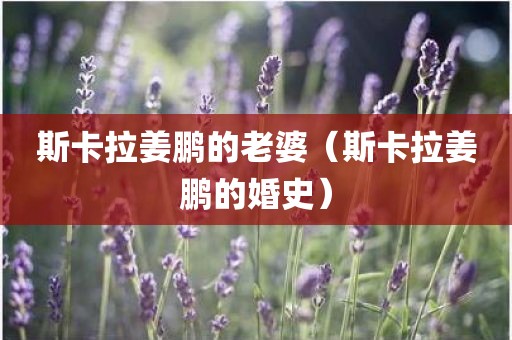 斯卡拉姜鹏的老婆（斯卡拉姜鹏的婚史）