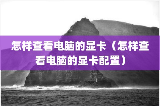 怎样查看电脑的显卡（怎样查看电脑的显卡配置）