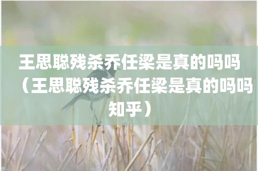 王思聪残杀乔任梁是真的吗吗（王思聪残杀乔任梁是真的吗吗知乎）