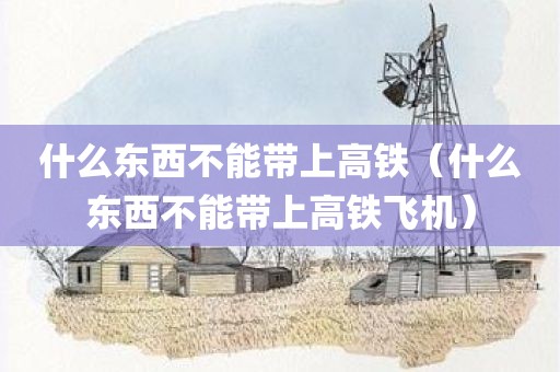 什么东西不能带上高铁（什么东西不能带上高铁飞机）