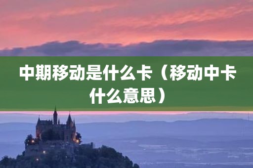 中期移动是什么卡(移动中卡什么意思)