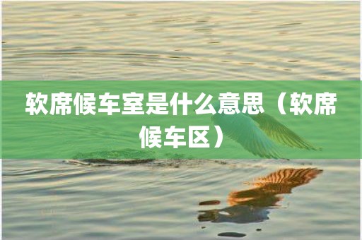 软席候车室是什么意思（软席候车区）