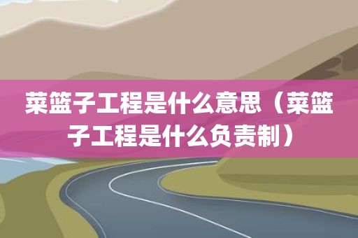 菜篮子工程是什么意思（菜篮子工程是什么负责制）