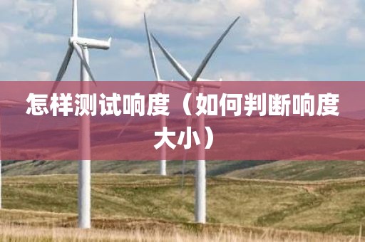 怎样测试响度（如何判断响度大小）