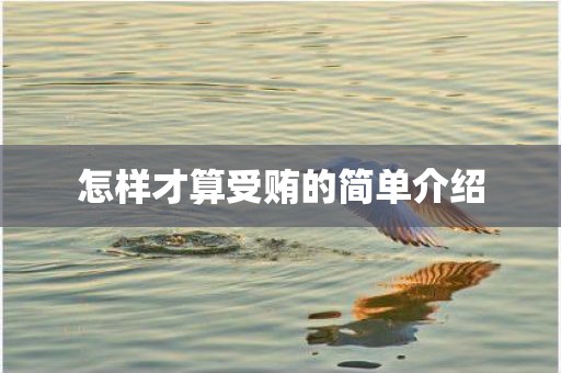 怎样才算受贿的简单介绍