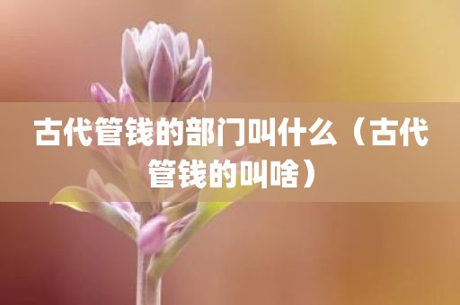 古代管钱的部门叫什么（古代管钱的叫啥）