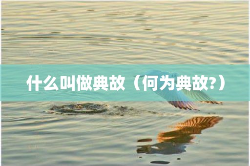 什么叫做典故（何为典故?）