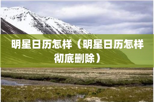 明星日历怎样（明星日历怎样彻底删除）