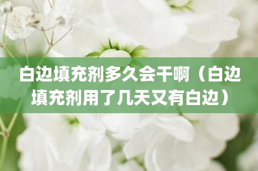 白边填充剂多久会干啊（白边填充剂用了几天又有白边）