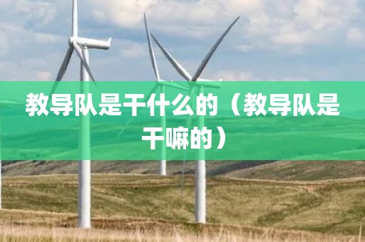 教导队是干什么的（教导队是干嘛的）