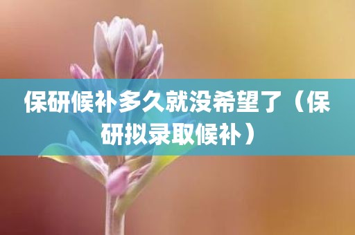 保研候补多久就没希望了（保研拟录取候补）