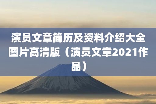 演员文章简历及资料介绍大全图片高清版（演员文章2021作品）