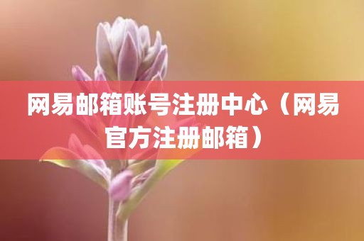 网易邮箱账号注册中心（网易官方注册邮箱）