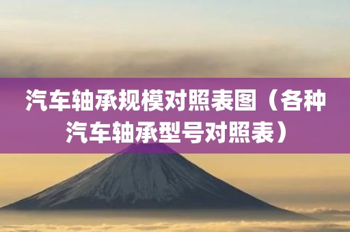 汽车轴承规模对照表图（各种汽车轴承型号对照表）
